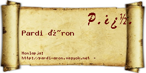 Pardi Áron névjegykártya